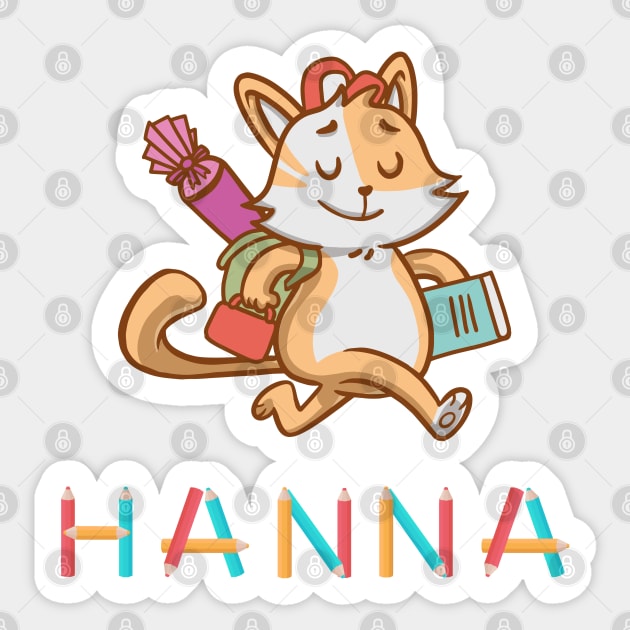 Einschulung Katze Hanna Sticker by DePit DeSign